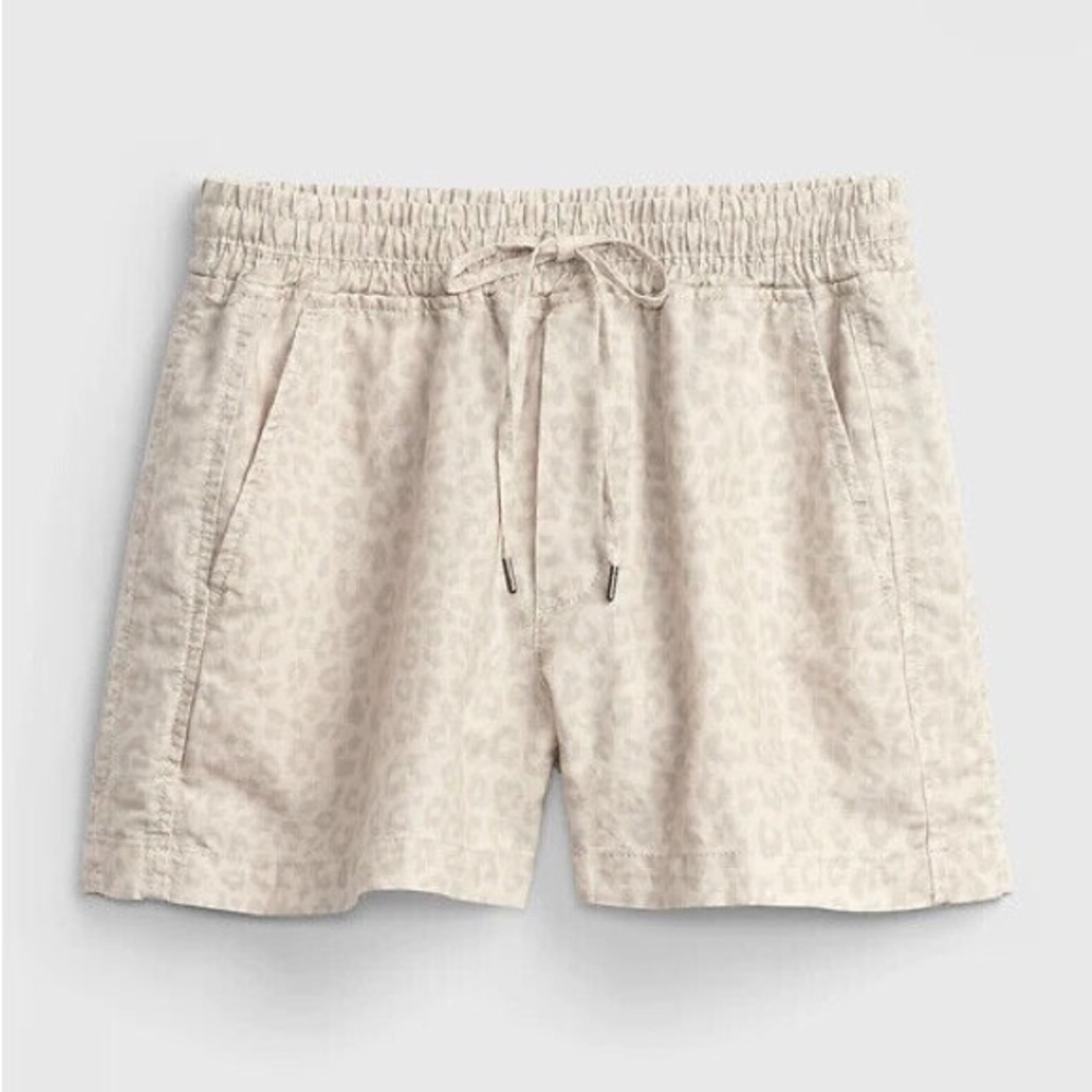 GAP Linen Blend Leopard Print Shorts, Women’s Medium